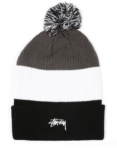 3-Tone Heavy Pom Beanie